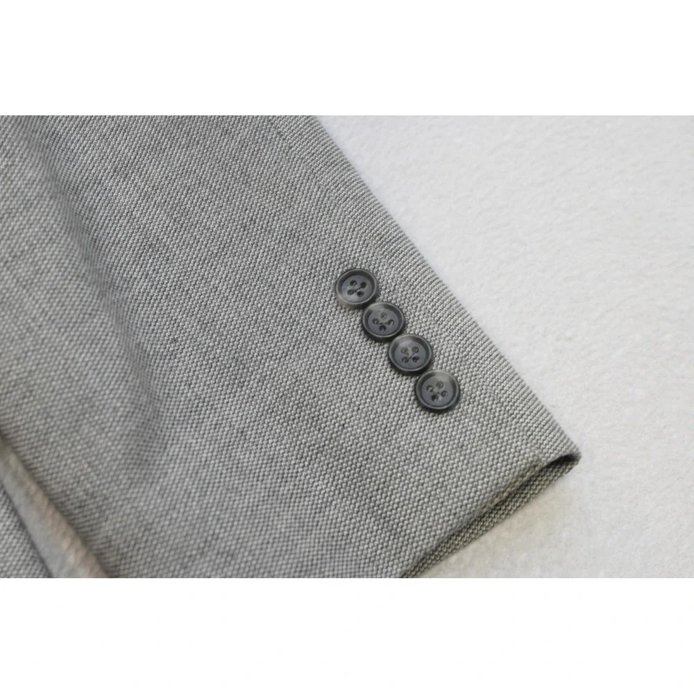 Jos a Bank Sport Coat Mens 40L Grey Textured Two Button Double Vent Blazer